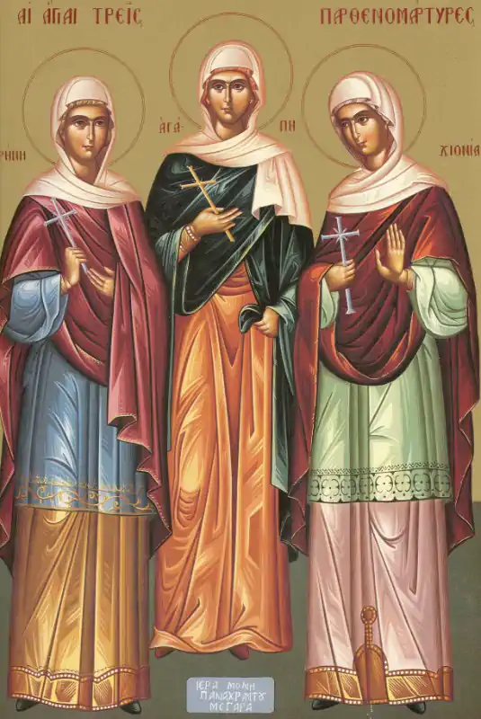 Icoana Sfintelor Mucenițe Agapia, Irina și Hionia 16 aprilie
