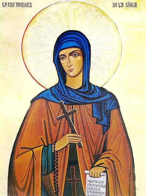Icoana Sfintei Cuvioase Teodora de la Sihla 7 august - a