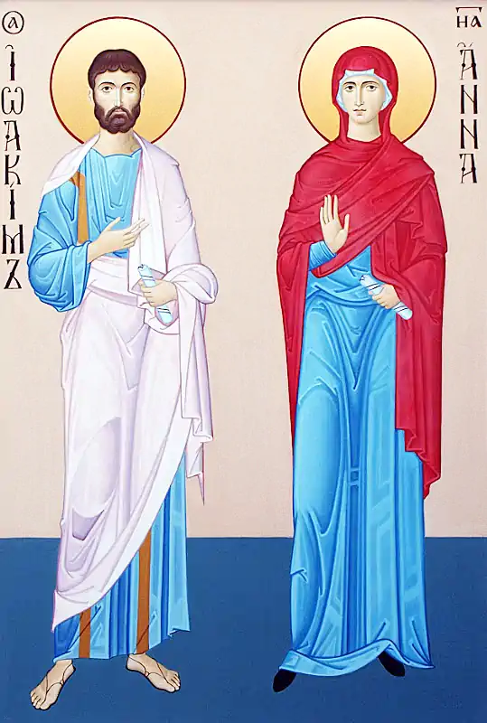 Icoana Sfinților Drepților Părinți Ioachim și Ana 9 septembrie