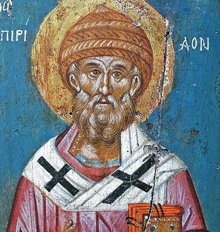 Icoana Sfântului Ierarh Spiridon episcopul Trimitundei 12 decembrie - pravila.ro