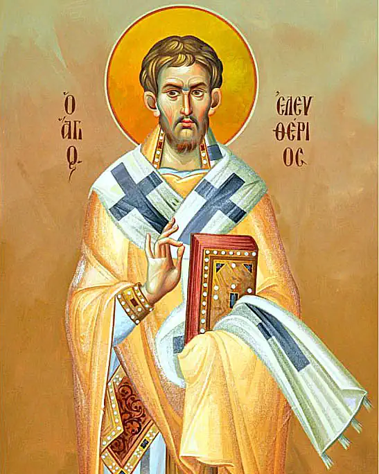 Icoana Sfântului Sfințit Mucenic Elefterie, episcopul Iliriei 15 decembrie - pravila.ro