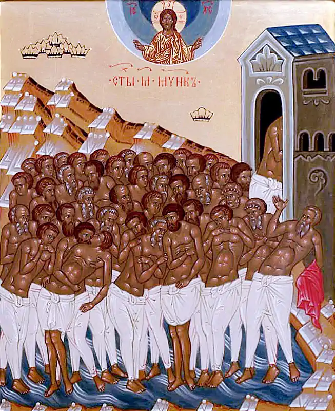 Icoana Sfinților 40 de Mucenici din Sevastia 9 martie