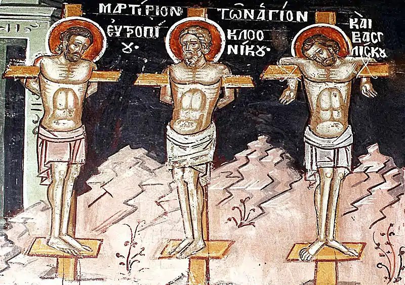 Sfinții Mucenici Eutropiu, Cleonic și Vasilisc 3 martie - a
