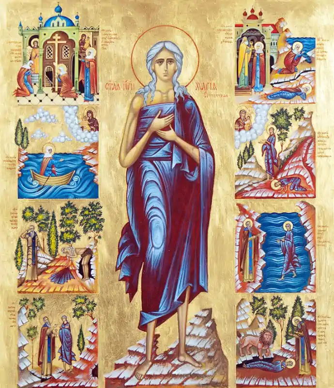 Icoana Acatis a Sfintei Cuvioase Maria Egipteanca 1 aprilie