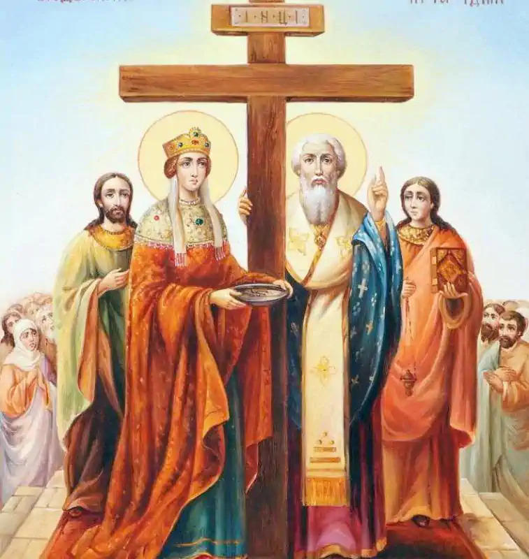 Înălțarea Sfintei Cruci de către Sfânta Elena și Episcopul Macarie
