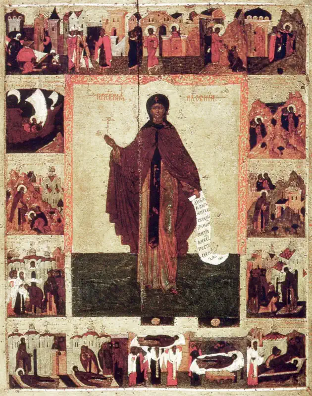 Icoana Acatist a Sfintei Cuvioasă Xenia Romana 24 ianuarie - pravila.ro