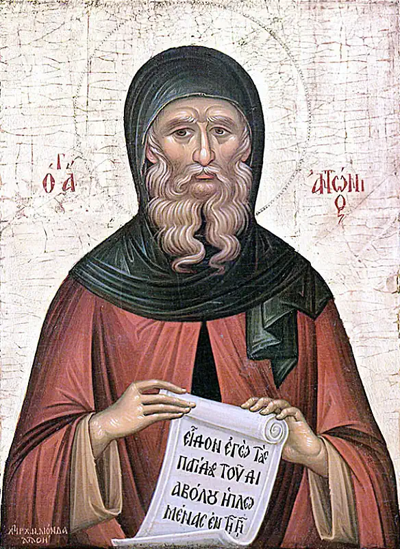 Icoana Sfântului Cuvios Antonie cel Mare 17 ianuarie - pravila.ro