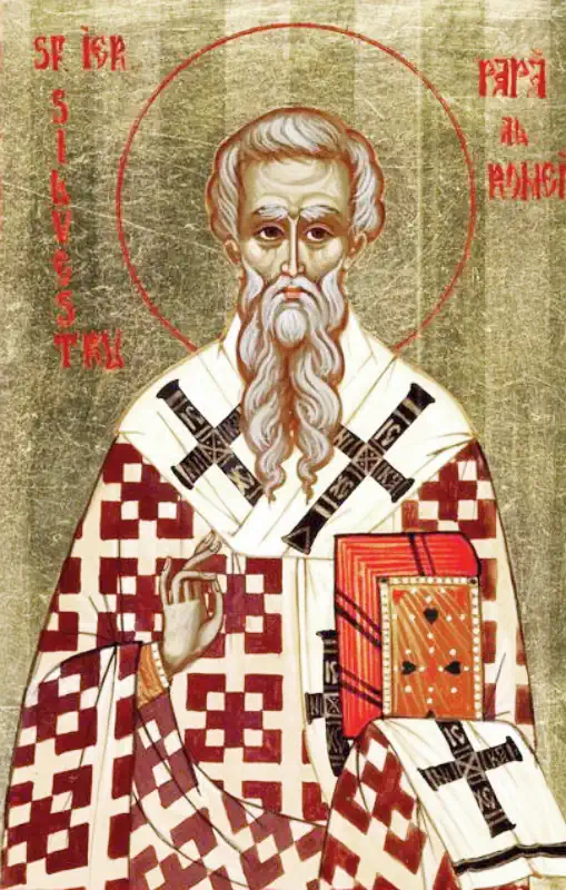Icoana Sfântului Silvestru episcopul Romei 2 ianuarie - pravila.ro