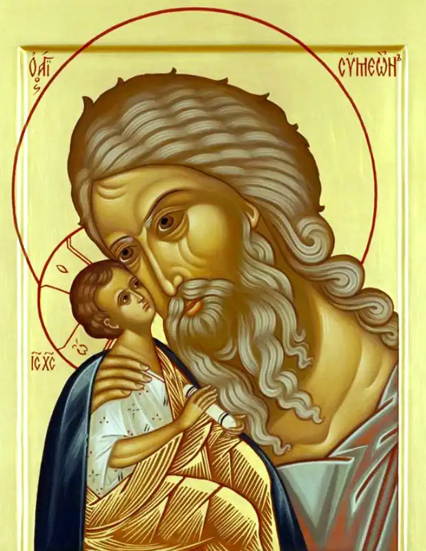Icoana Sfântului și Dreptului Simeon, primitorul de Dumnezeu 3 februarie - pravila.ro